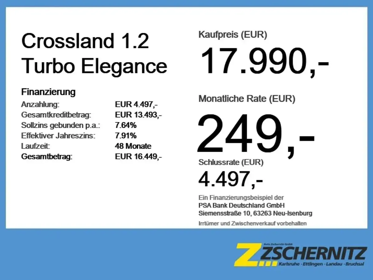 Gebraucht Opel Crossland Elegance 131 PS (96 kW) 2023 Diamant schwarz/karbon schwarz SUV