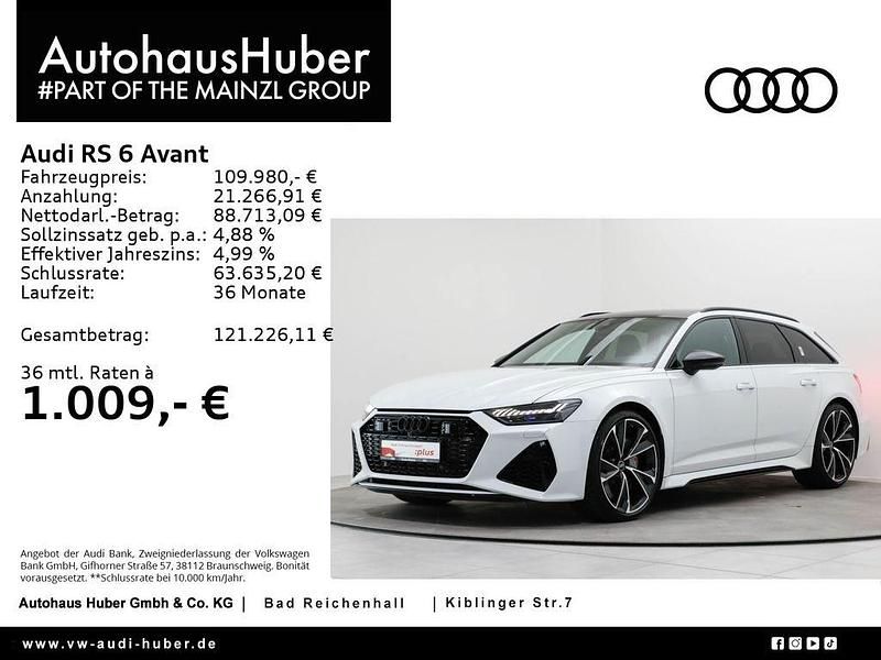 Gletscherweiß metallic Gebraucht 2024 Audi RS6 Ambiente Kombi | 109.980 € (Superpreis) - Bild 1/4