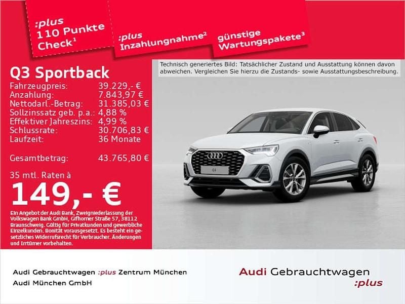 Gletscherweiß metallic Gebraucht 2025 Audi Q3 S-Line SUV | 39.229 € (Superpreis) - Bild 1/2