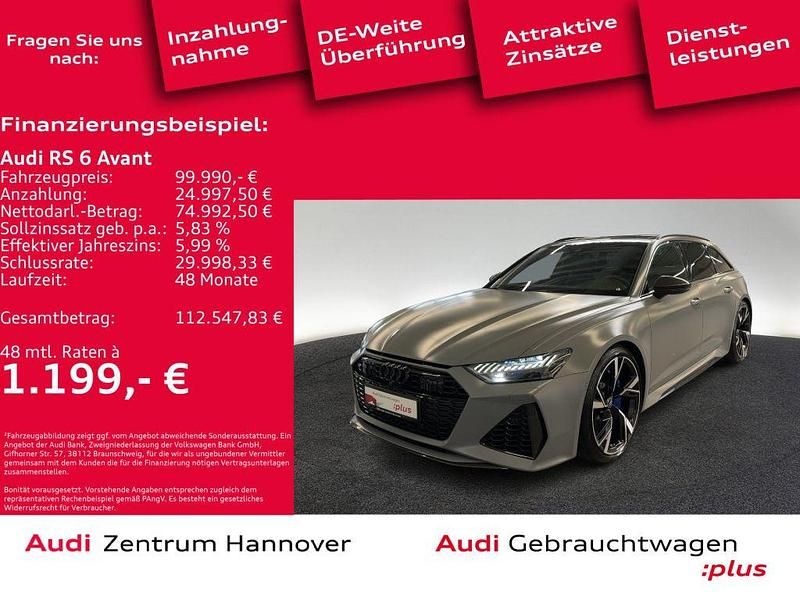 O0 matteffektlackierung audi exclusive (metallic) Gebraucht 2022 Audi RS6 Advanced Kombi | 99.990 € (Superpreis) - Bild 1/4