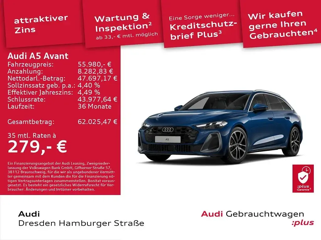 Occasion Audi A5 Ambiente 204 ch (150 kW) 2025 Bleue Break