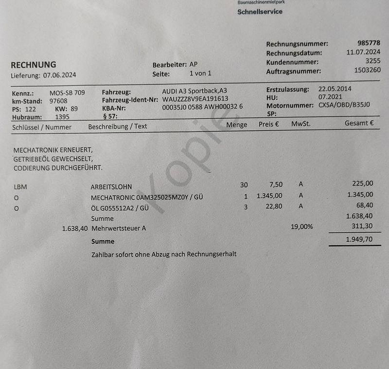 Gebraucht Audi A3 Ambition 122 PS (89 kW) 2014 Grau Limousine