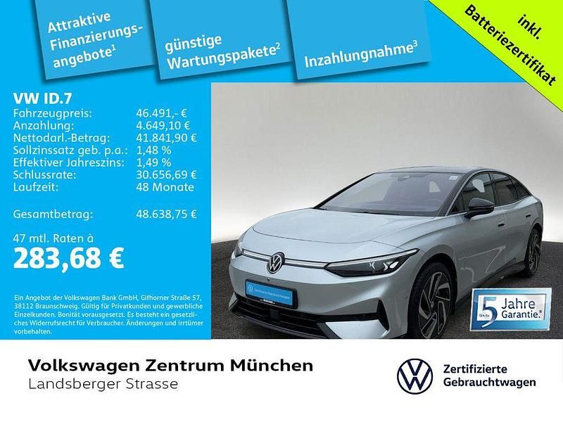 Silber Gebraucht 2024 VW ID.7 Pro Limousine | 46.491 € - Bild 1/2