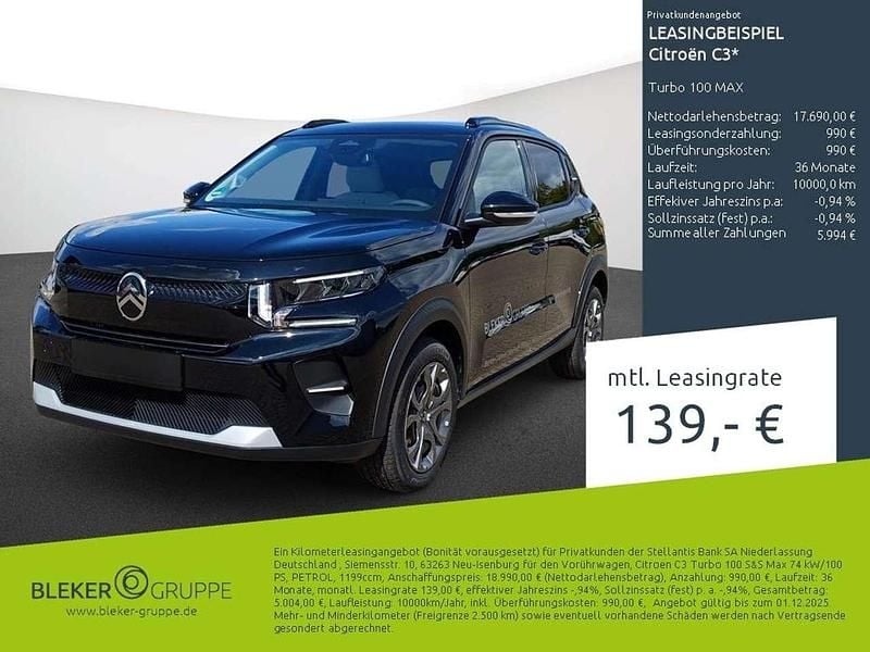 Lackierung schwarz perla nera/ Gebraucht 2025 Citroën C3 Limousine | 17.690 € (Guter Preis) - Bild 1/3