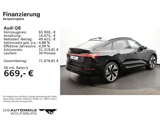 Gebraucht Audi Q8 Sportback e-tron S-Line 300 kW (408 PS) 2024 Mythosschwarz metallic SUV