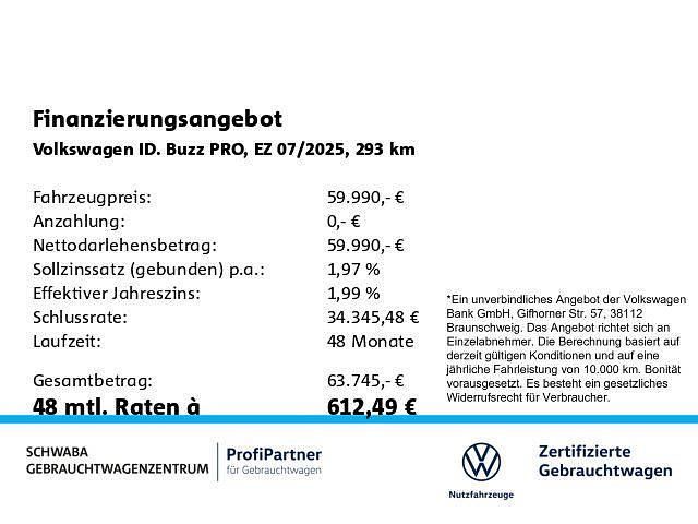 Neu VW ID. Buzz Pro 150 kW (204 PS) 2025 Candyweiß/limonengelb metalli Van / Kleinbus