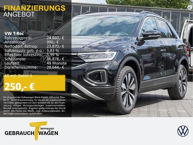 Schwarz Gebraucht 2024 VW T-Roc Move SUV | 24.470 € (Superpreis) - Bild 1/4