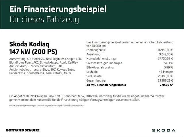 Grau Gebraucht 2022 Skoda Kodiaq SportLine SUV | 36.950 € (Etwas zu teuer) - Bild 1/1