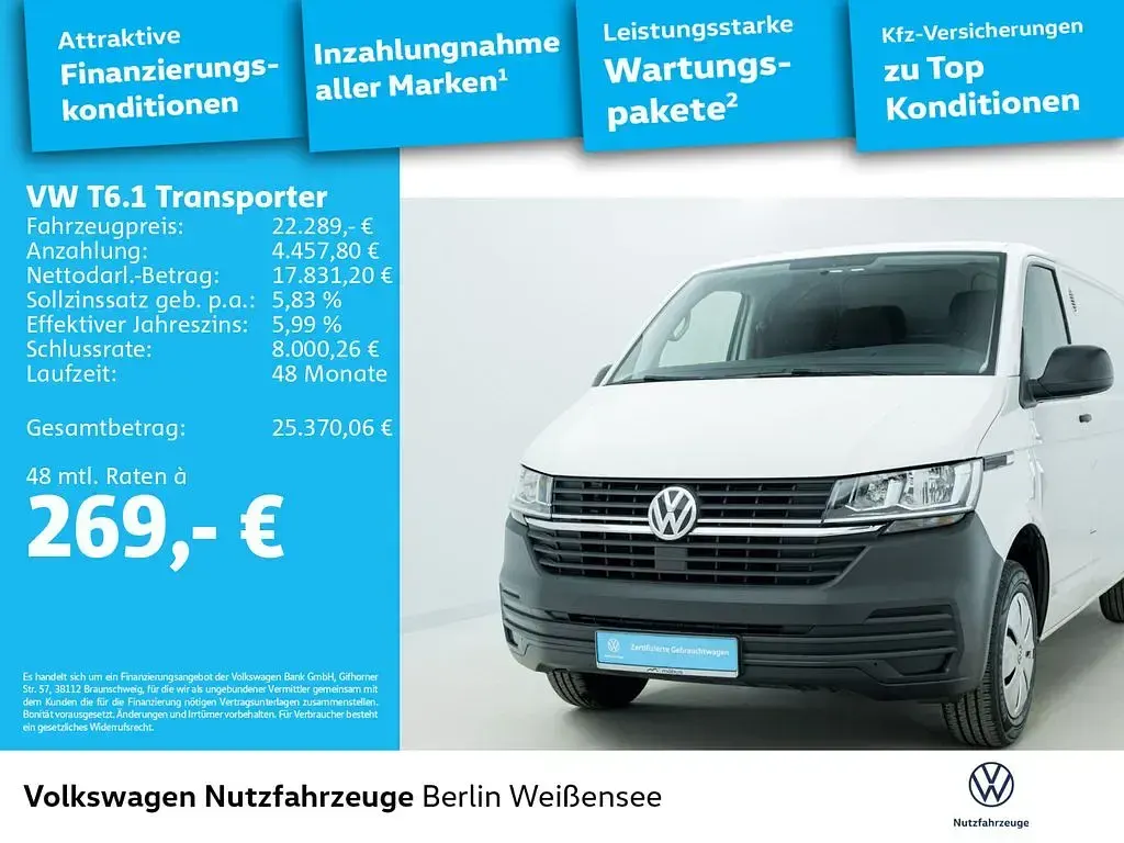 Brugt VW T6.1 110 HK (80 kW) 2022 Hvid Van