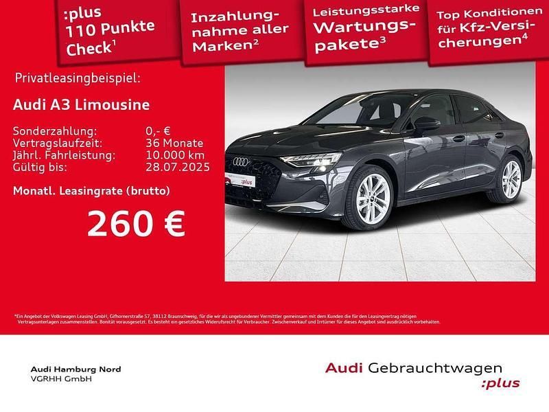 H1 manhattangrau metallic Gebraucht 2024 Audi A3 Sport Limousine | 34.680 € (Fairer Preis) - Bild 1/3