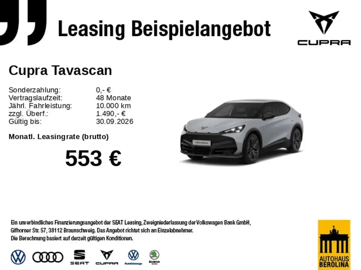 Neu Cupra Tavascan VZ 250 kW (340 PS) 2026 Weiß SUV