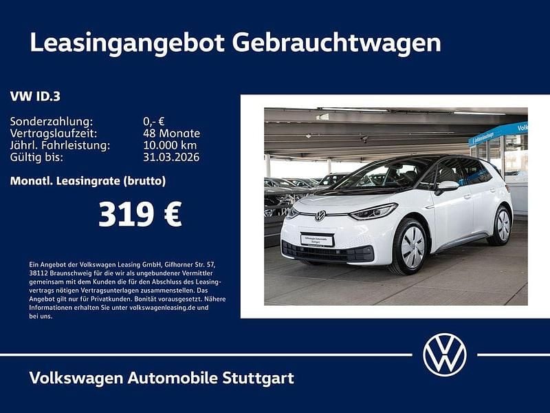 Gebraucht VW ID.3 Pro 150 kW (204 PS) 2022 Gletscherweiß metallic / schwa Kleinwagen