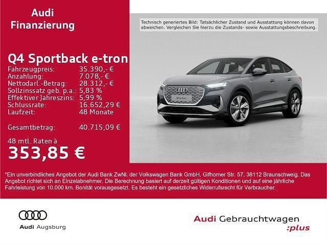 Grau Gebraucht 2022 Audi Q4 Sportback e-tron S-Line SUV | 35.390 € (Fairer Preis) - Bild 1/4