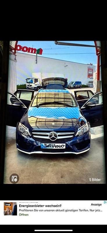 Blau Gebraucht 2015 Mercedes C300e AMG line Kombi | 16.300 € (Fairer Preis) - Bild 1/4