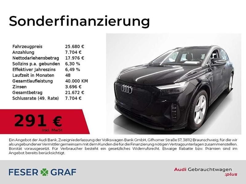 Mythosschwarz metallic Gebraucht 2022 Audi Q4 e-tron Advanced SUV | 25.680 € (Fairer Preis) - Bild 1/2