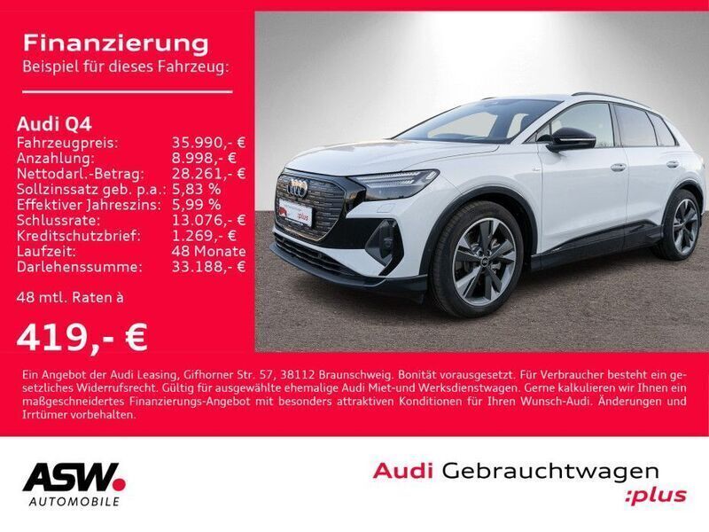 Gletscherweiß metallic Gebraucht 2023 Audi Q4 e-tron Ambiente SUV | 35.990 € (Guter Preis) - Bild 1/4