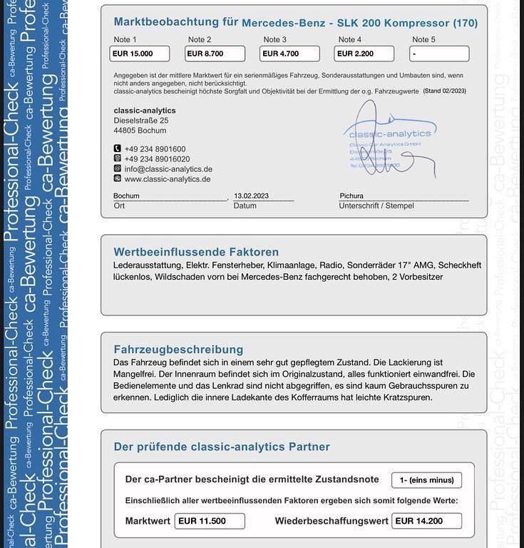 Gebraucht Mercedes SLK200 163 PS (119 kW) 2001 Silber Cabrio