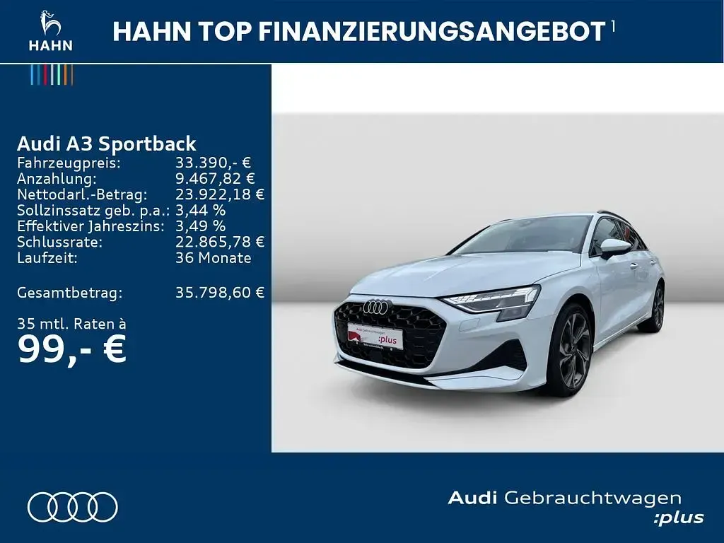 Używany Audi A3 Advanced Plus 150 KM (110 kW) 2025 Biały Sedan/Limuzyna