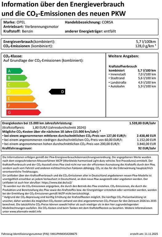 Kontur weiß metallic Neu 2025 Opel Corsa Kleinwagen | 24.850 € - Bild 1/2