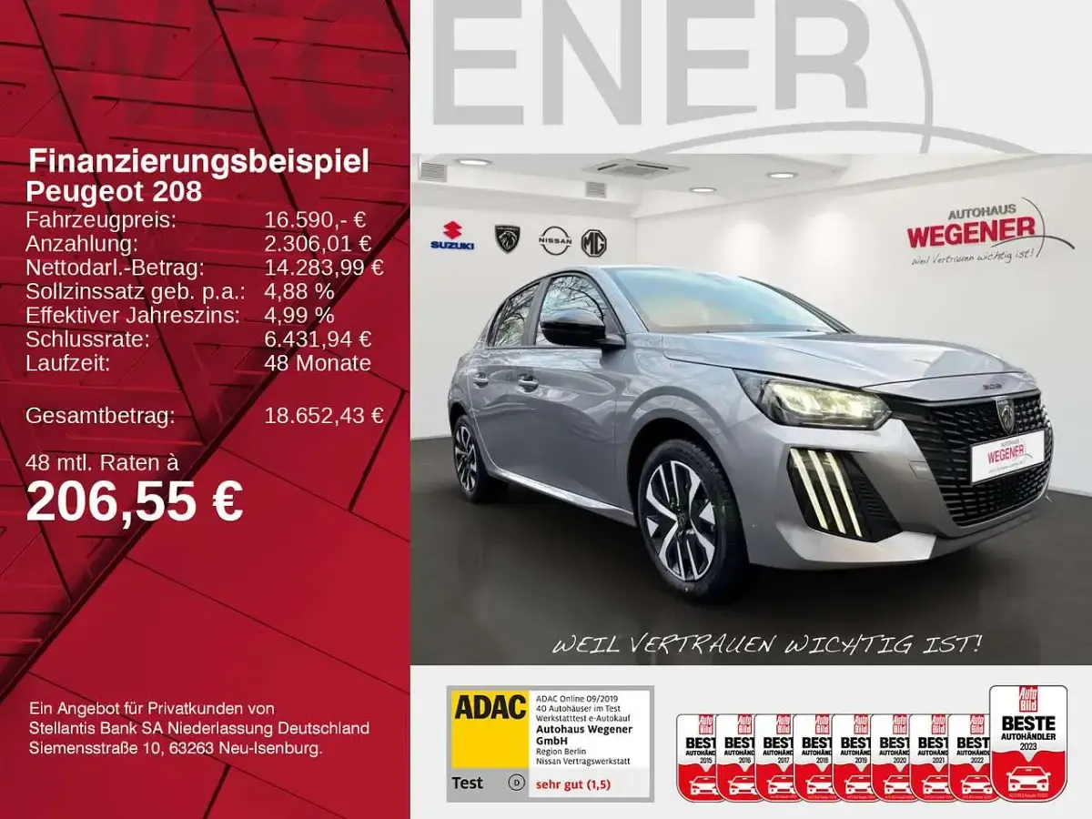 Gebraucht Peugeot 208 Style 75 PS (55 kW) 2025 Artense silber met. Kleinwagen