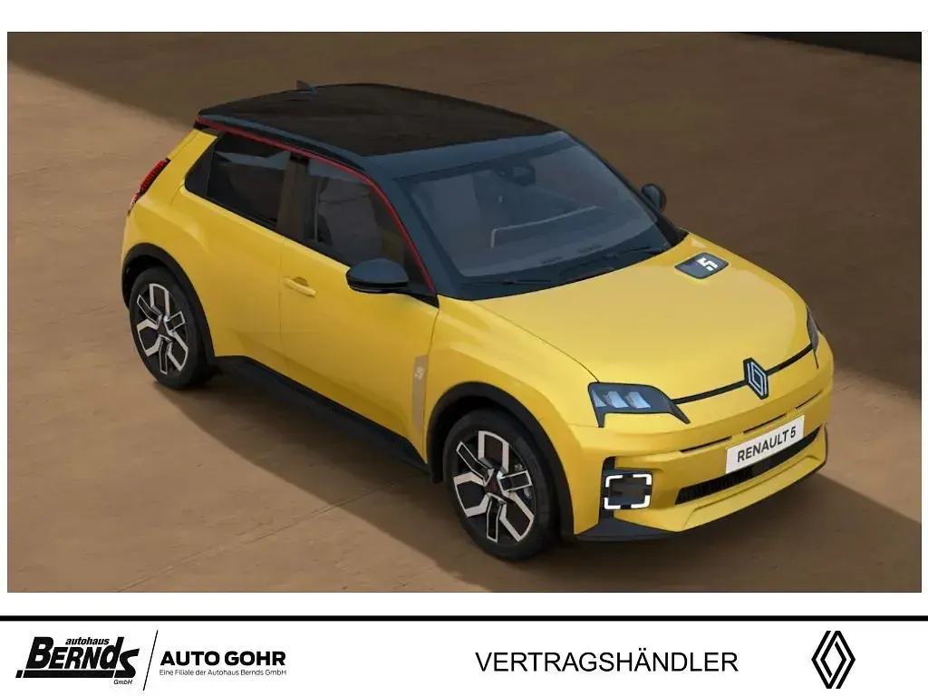 Neu Renault 5 E-Tech Komfort 110 kW (150 PS) 2026 Pop yellow! metallic, dach bla Kleinwagen