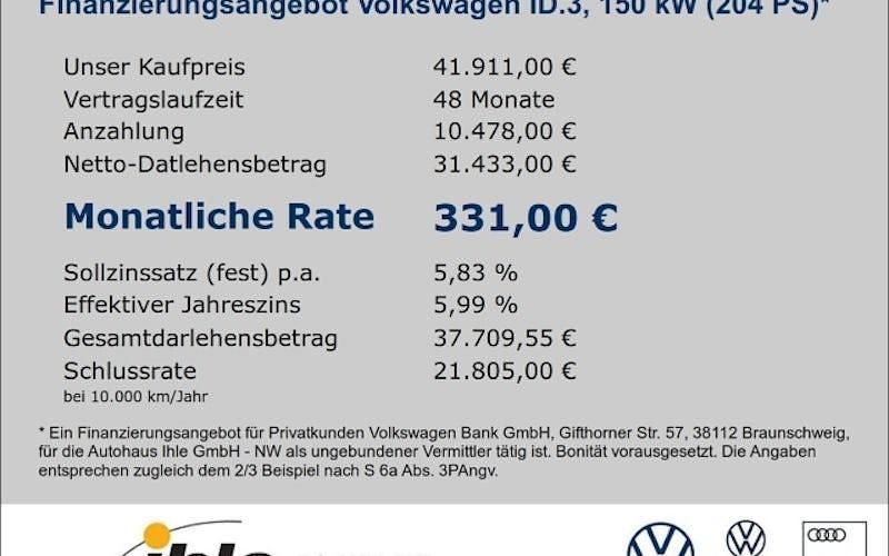 Neu VW ID.3 Pro 150 kW (204 PS) 2026 Schwarz Kleinwagen