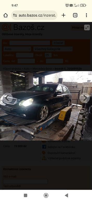 Blau Gebraucht 2003 Mercedes C220 Avantgarde Limousine | 800 € (Superpreis) - Bild 1/4