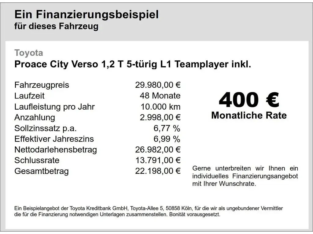 Gebraucht Toyota Proace Verso City 110 PS (80 kW) 2026 Silber Kombi