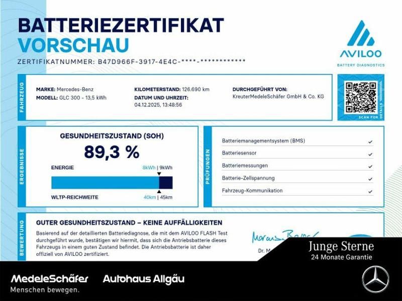 Unilack schwarz Gebraucht 2021 Mercedes GLC300e Exclusive SUV | 30.979 € (Fairer Preis) - Bild 1/2