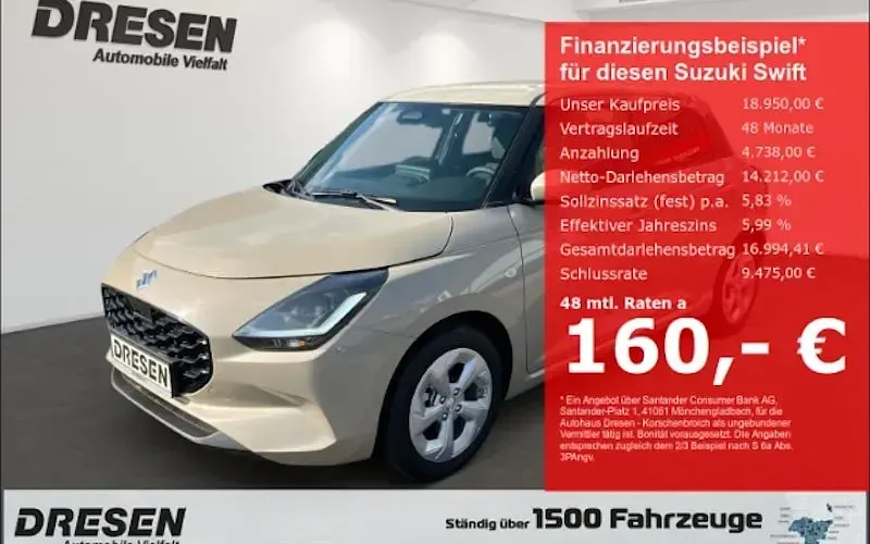 Neu Suzuki Swift Comfort 81 PS (59 kW) 2026 Beige Kleinwagen