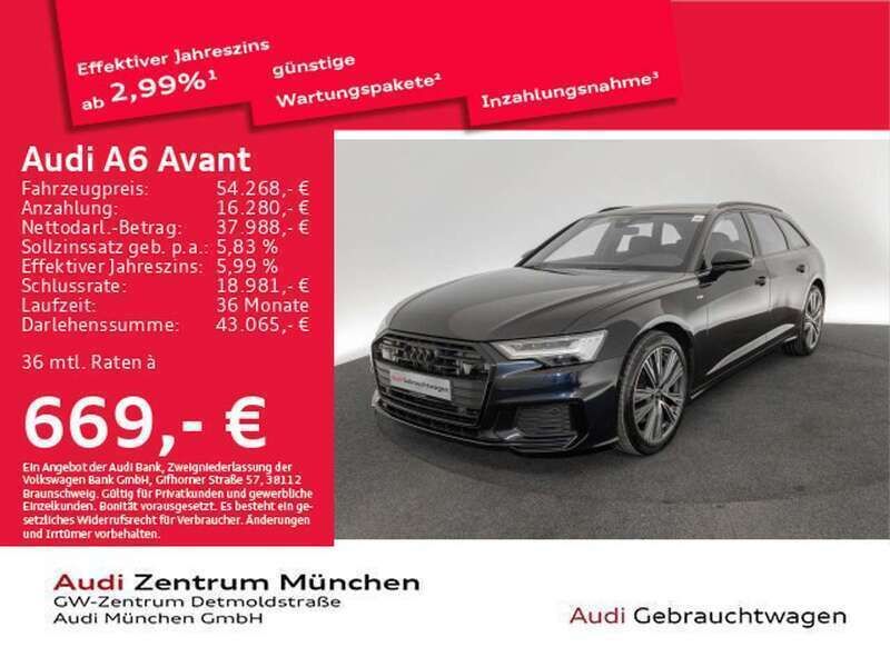Firmamentblau metallic Gebraucht 2023 Audi A6 Design Kombi | 57.985 € - Bild 1/2