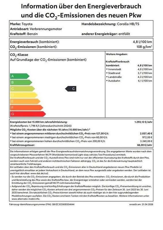 Neu Toyota Corolla Sport 179 PS (131 kW) 2026 Rot Kombi