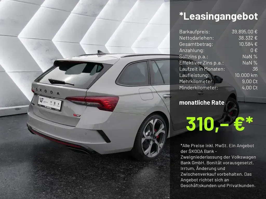 Neu Skoda Octavia RS 265 PS (194 kW) 2026 Grau Limousine