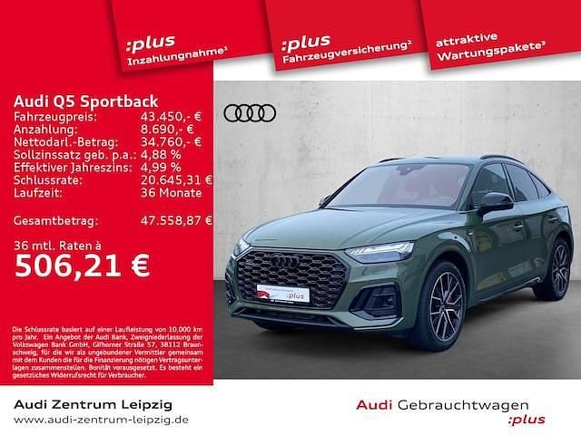 Distriktgrün metallic Gebraucht 2021 Audi Q5 Sportback S-Line SUV | 43.450 € (Fairer Preis) - Bild 1/3