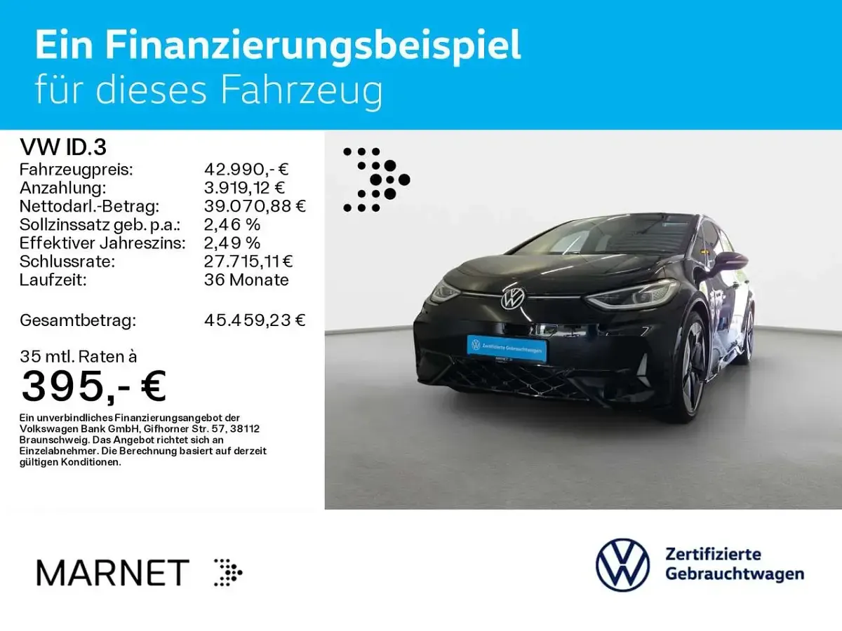 Gebraucht VW ID.3 GTX 239 kW (326 PS) 2025 Grenadillschwarz metallic/schw Kleinwagen