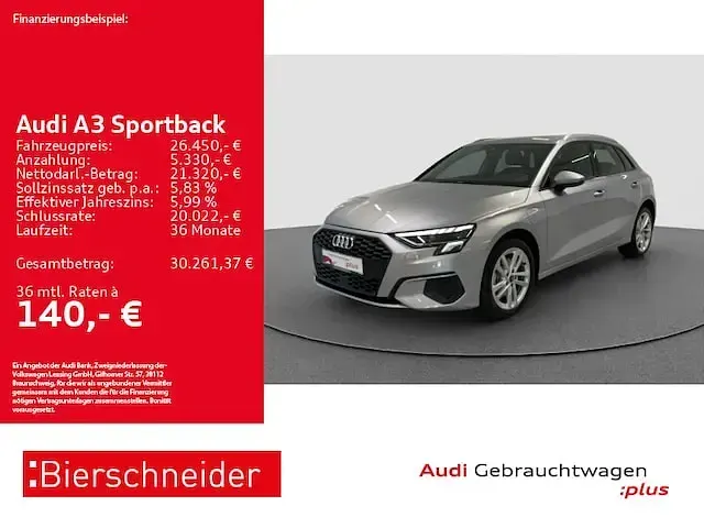 Gebraucht Audi A3 Sportback e-tron 204 PS (150 kW) 2024 Florettsilber metallic Kleinwagen
