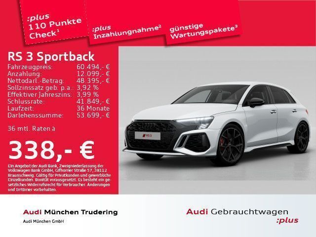 Gletscherweiß metallic Gebraucht 2024 Audi RS3 Sportback Ambiente Kleinwagen | 60.494 € - Bild 1/2