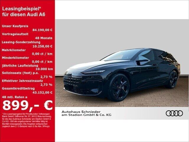 Mythosschwarz metallic Gebraucht 2025 Audi A6 e-tron Performance Kombi | 84.190 € (Guter Preis) - Bild 1/4