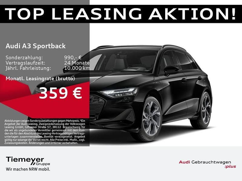 Mythosschwarz metallic Gebraucht 2025 Audi A3 S-Line Limousine | 41.590 € (Etwas zu teuer) - Bild 1/4