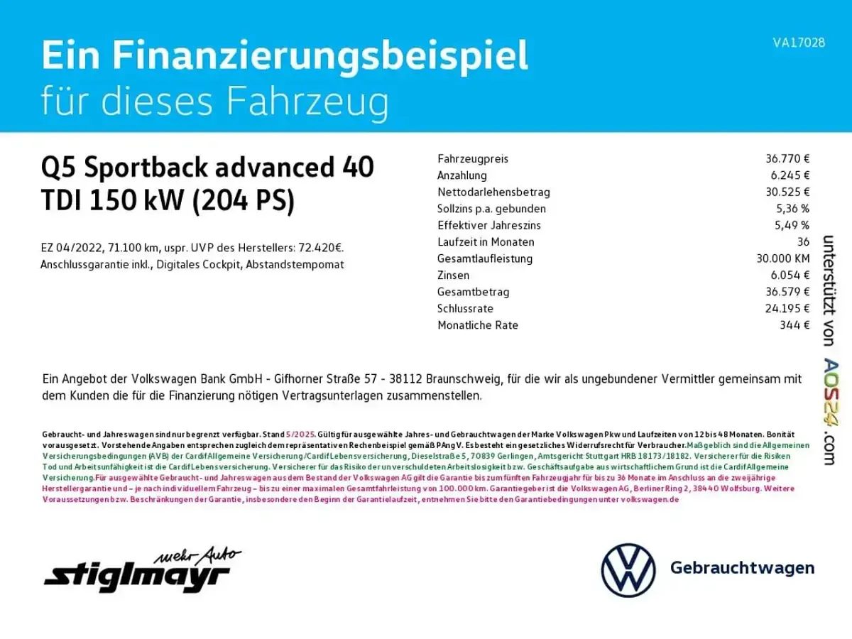 Gebraucht Audi Q5 Sportback Advanced Plus 204 PS (150 kW) 2022 Mythosschwarz metallic SUV