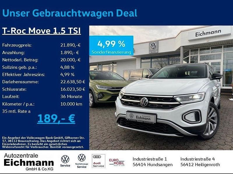Gebraucht VW T-Roc Move 110 PS (80 kW) 2024 Weiß SUV