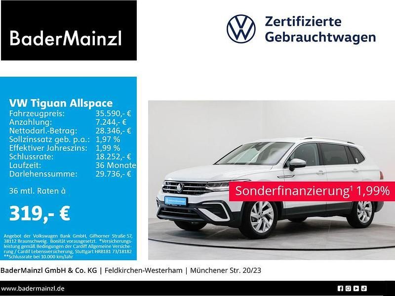 Weiß Gebraucht 2024 VW Tiguan Allspace Life SUV | 35.590 € (Fairer Preis) - Bild 1/3