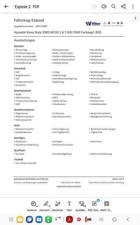 Gebraucht Hyundai Kona Style 177 PS (130 kW) 2021 Schwarz SUV