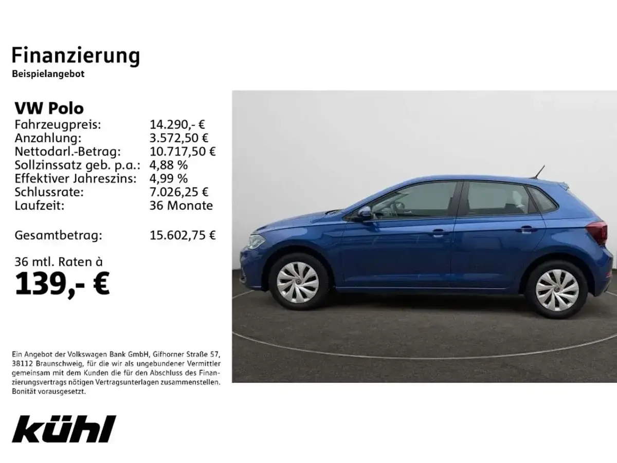 Usata VW Polo 80 CV (58 kW) 2022 Blu Utilitaria