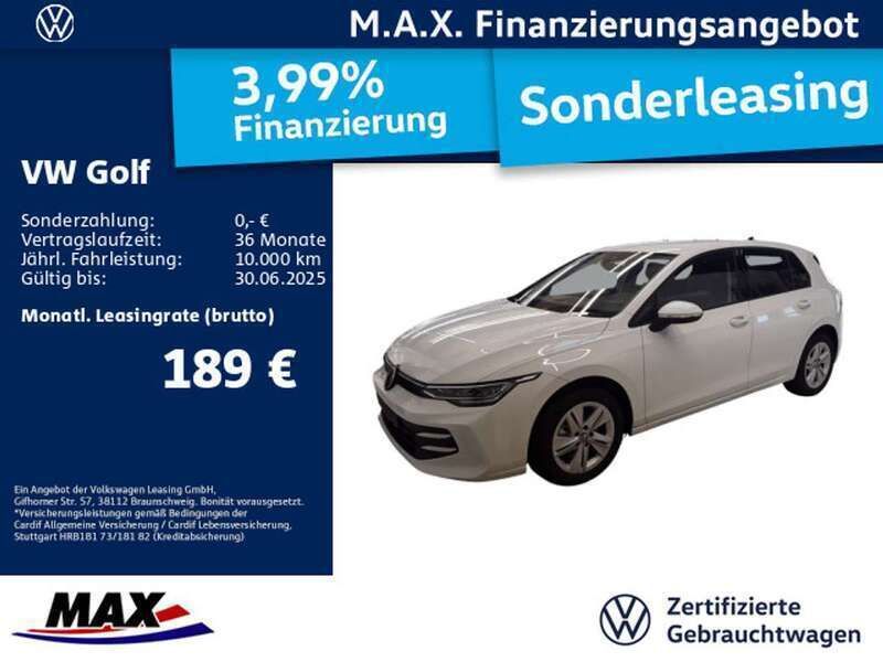 Pure white Gebraucht 2024 VW Golf VIII Life Limousine | 22.879 € (Guter Preis) - Bild 1/3