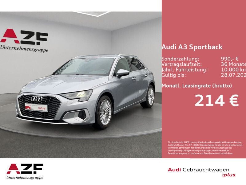 Silber Gebraucht 2023 Audi A3 Sportback Advanced Limousine | 27.890 € (Superpreis) - Bild 1/4