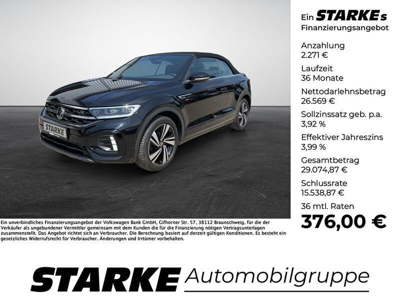 Schwarz Gebraucht 2022 VW T-Roc Cabriolet R-line Cabrio | 28.840 € (Fairer Preis) - Bild 1/4