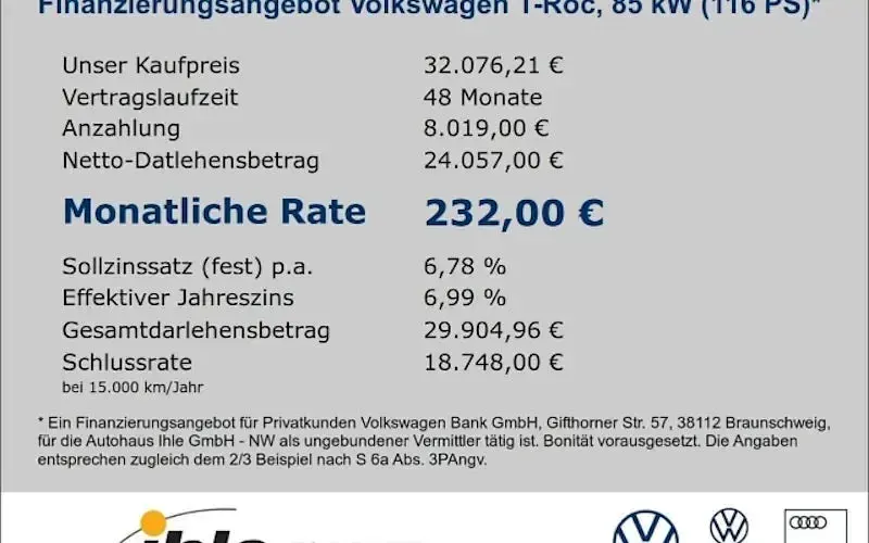 Neu VW T-Roc Trendline 116 PS (85 kW) 2026 Schwarz SUV