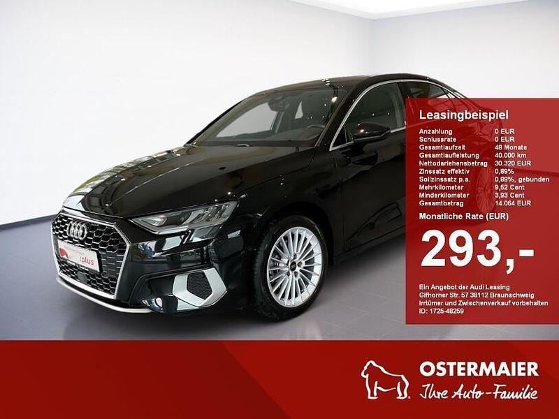 Schwarz (mythosschwarz) Gebraucht 2024 Audi A3 Advanced Plus Limousine | 30.320 € (Superpreis) - Bild 1/4