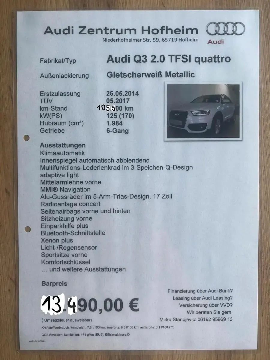 Gebraucht Audi Q3 Design 170 PS (125 kW) 2014 Weiß SUV